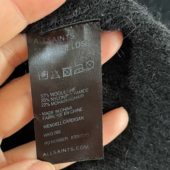 AllSaints Spitalfields Wendell Cardigan Sweater in Black 14 - Picture 7 of 12